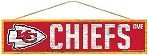 Wincraft NFL Kansas City Chiefs SignWood Avenue Design, Team Color, 4x17 in Saudi Arabia