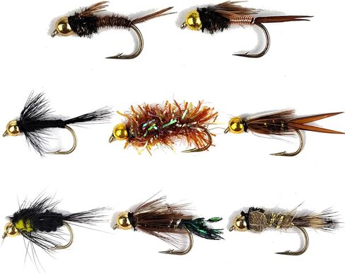 16 قطعة رأس حبة الذباب ذباب مايو الحورية الذباب يطير حشرات صيد تشكيلة-مع صندوق يطير صغير in Kuwait