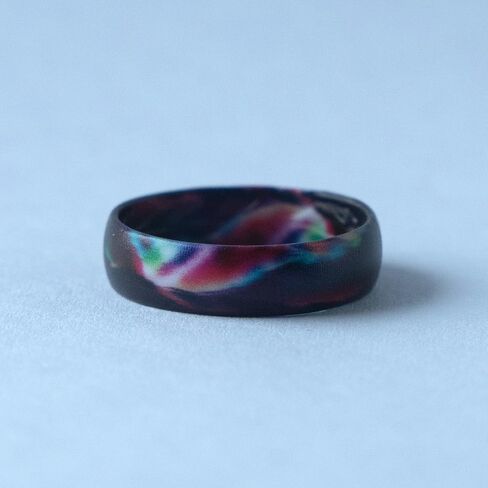 Zollen Silicone Wedding Rings for Women 2 Packs ，Breathable Printed Design with Leaves，Unique Design, Comfort Fit Ring in Saudi Arabia