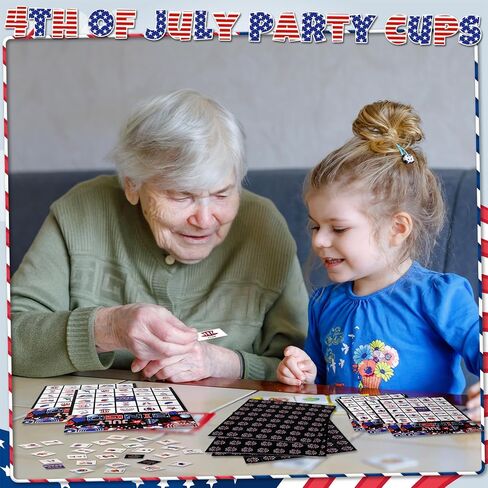 35 Pcs 4th of July Bingo Game Cards 24 Players Patriotic Bingo Cards Independence Day Bingo Game for July 4th Party Card Games School Classroom Games Patriotic Party Favors Supplies (Flag) in Saudi Arabia