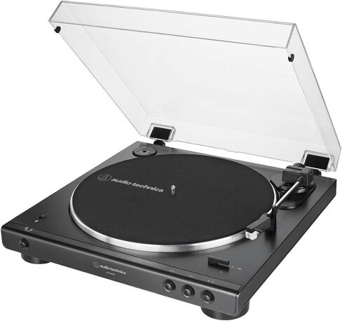 Audio-Technica AT-LP60XBT-BK Fully Automatic Bluetooth Belt-Drive Turntable Bundle with Hyperion Vacuum Tube Bluetooth 5.0 Speaker System (2 Items) in Saudi Arabia