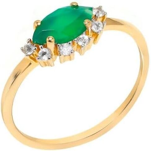 YoTreasure Healing Crystal Citrine Green Onyx London Blue Topaz Ethiopian Opal Moonstone Tanzanite 10K Yellow Gold Wedding Ring in Saudi Arabia