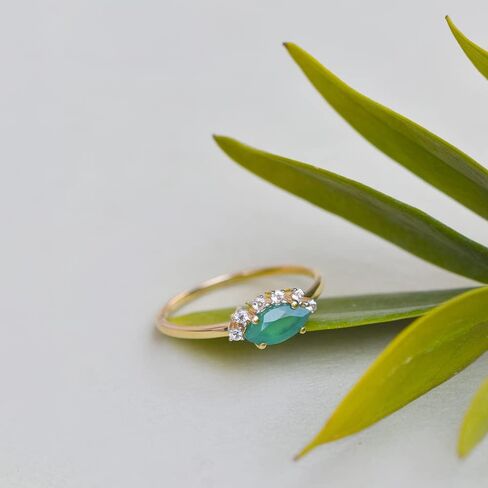 YoTreasure Healing Crystal Citrine Green Onyx London Blue Topaz Ethiopian Opal Moonstone Tanzanite 10K Yellow Gold Wedding Ring in Saudi Arabia