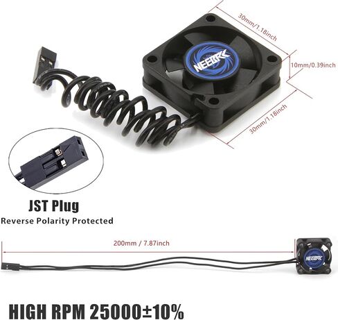 Motor Cooling Fan Dual Ball Bearings 30x30x10mm 3010 for RC ESC Motor 1/8 1/10 1/12 Scale RC Car 540 550 3650 3660 3670 Brushless Motor in Saudi Arabia