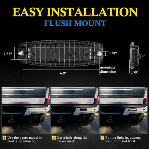 BUNKER INDUST 7" Flush Mount LED Light Pods, 2 Pcs 4800LM Off Road LED Work Lights Bar Flood Spot Combo Beam Driving Fog LED Bumper Lights for Truck Golf Cart UTV ATV in Saudi Arabia