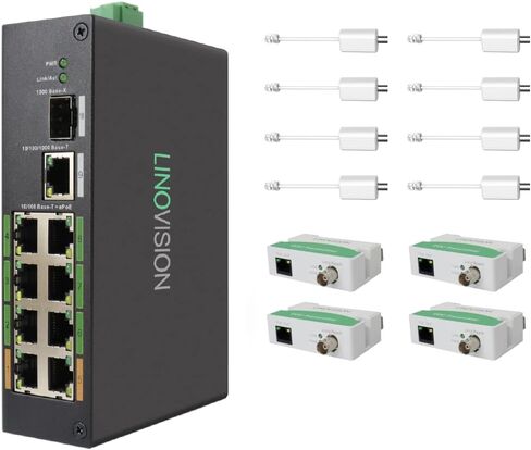LINOVISION Industrial 8-Port EOC & POE Switch with 6pcs EOC Transmitters in Saudi Arabia