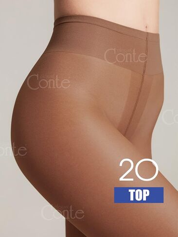 جوارب Conte Tights شفافة حتى الخصر، جوارب طويلة منخفضة الارتفاع مع حزام قابل للتعديل، أعلى 20 دن in Kuwait