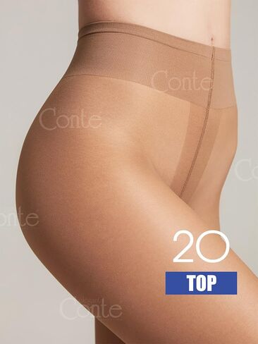 جوارب Conte Tights شفافة حتى الخصر، جوارب طويلة منخفضة الارتفاع مع حزام قابل للتعديل، أعلى 20 دن in Kuwait