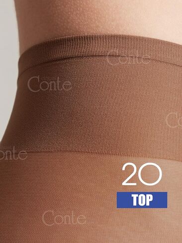 جوارب Conte Tights شفافة حتى الخصر، جوارب طويلة منخفضة الارتفاع مع حزام قابل للتعديل، أعلى 20 دن in Kuwait