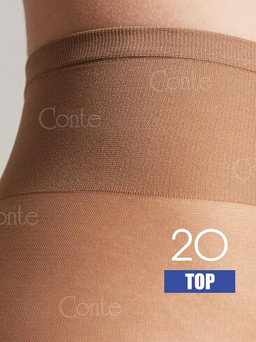 جوارب Conte Tights شفافة حتى الخصر، جوارب طويلة منخفضة الارتفاع مع حزام قابل للتعديل، أعلى 20 دن in Kuwait