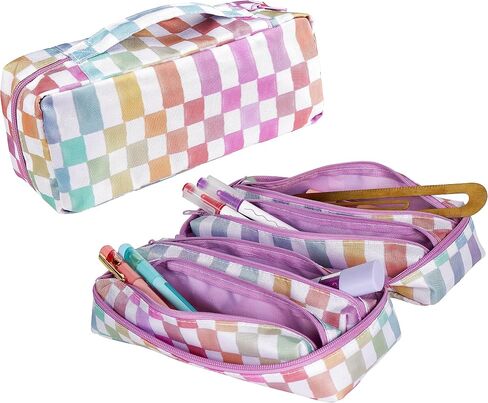 Erin Condren 5-in-1 Zipper Pouch - Colorful Cosmos Design. Four Removable Small Interior Pouches in Overall Large Pouch for Organization and Travel in Saudi Arabia