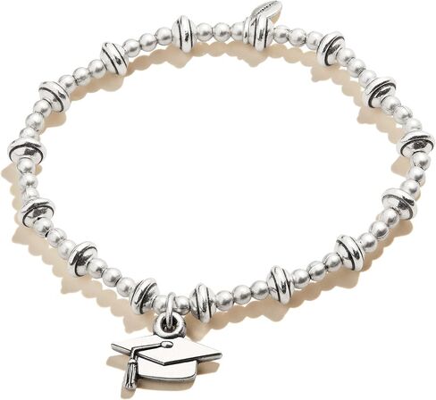 سوار مطاطي من Alex and Ani Connections للنساء، فئة 2021، لمسة نهائية فضية رافايلية، من 3.5 إلى 4.5 بوصة in Saudi Arabia
