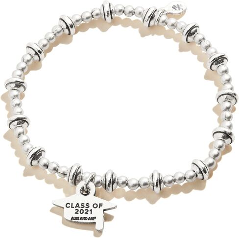 سوار مطاطي من Alex and Ani Connections للنساء، فئة 2021، لمسة نهائية فضية رافايلية، من 3.5 إلى 4.5 بوصة in Saudi Arabia