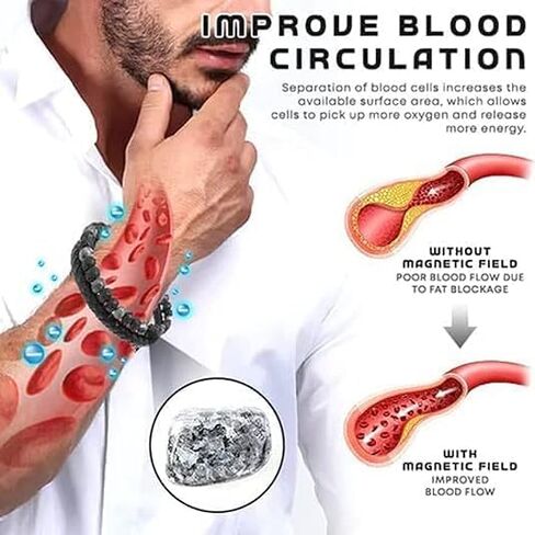 Natural Agate Stone Leather Beaded Bracelets, Volcanicx Wellness & Relief Bracelet, Volcanicx Menopause Magtherapy Bracelet Humanic+ Maxhematie Lymph Detox Slimming Jewelry Gift For Men Women in Kuwait