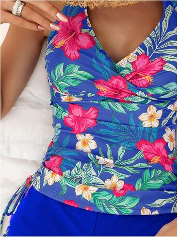 SOLY HUX Women's Beachwear Floral Print Tankini Bathing Suits Swim Tank Top with Boy Shorts Two Piece Swimsuit in Saudi Arabia