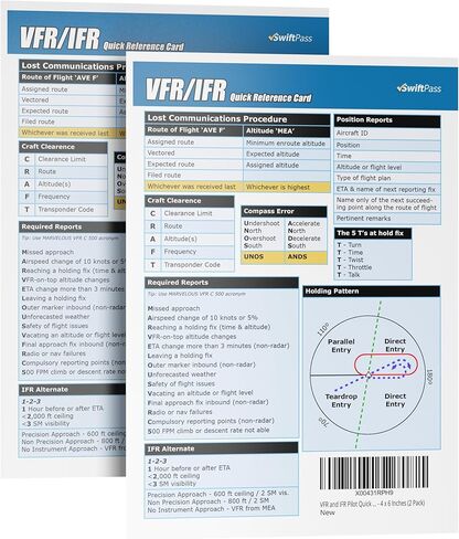 بطاقة مرجعية سريعة لـ VFR وIFR Pilot - 4 × 6 بوصات (عبوتان) in Kuwait