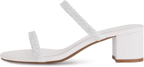 Shoe'N Tale Women's Two-Strap Chunky Block Heels Open Round Toe Sandals Dress Pumps Mules Shoes in Saudi Arabia