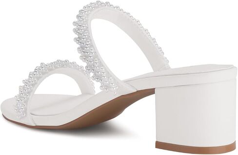 Shoe'N Tale Women's Two-Strap Chunky Block Heels Open Round Toe Sandals Dress Pumps Mules Shoes in Saudi Arabia