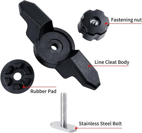 Kayak Anchor Cleat Track Mount Line Kayak Accessories Line Cleat Deck Rope Tie for Canoes Rail Mount in Saudi Arabia