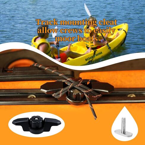 Kayak Anchor Cleat Track Mount Line Kayak Accessories Line Cleat Deck Rope Tie for Canoes Rail Mount in Saudi Arabia