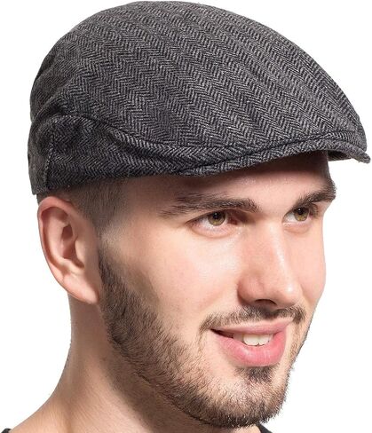 Gatsby Newsboy Hat Men Women Classic Herringbone lvy Trendy Tweeb Flat Cap in Saudi Arabia