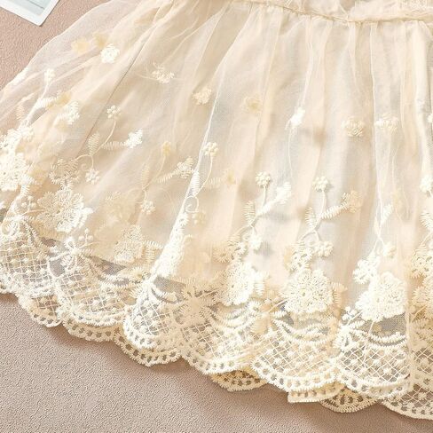 IDOPIP Baby Girls Boho Floral Lace Tutu Dress Toddler Flower Wedding Princess Birthday Party Dresses with Headband Outfit in Saudi Arabia