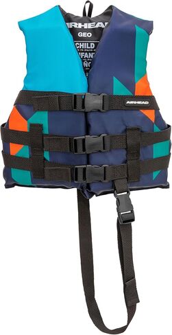 Airhead GEO General Boating Life Vest Multiple Sizes - Swim Vests for Adults, Children & Youth - Durable Polyester & PE Foam - USCG Approved in Saudi Arabia