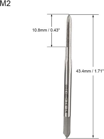 uxcell Metric Machine Tap M2 H2 High Speed Steel 3 Straight Flutes Screw Tapping Threading Machinist Repair DIY Tool 2pcs in Saudi Arabia