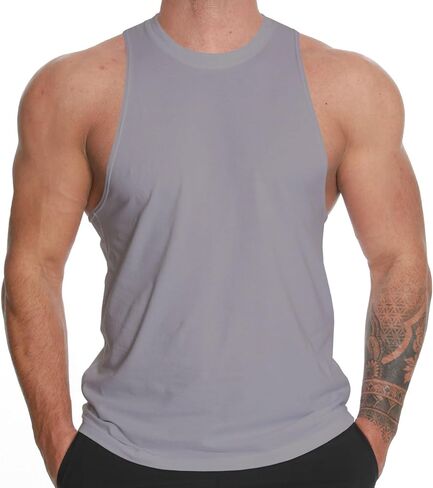 Men's Gym Workout Tank Tops Muscle Bodybuilding Fitness Sleeveless T Shirts in Saudi Arabia