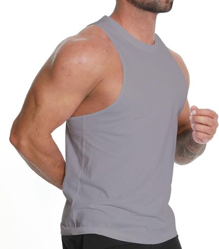 Men's Gym Workout Tank Tops Muscle Bodybuilding Fitness Sleeveless T Shirts in Saudi Arabia
