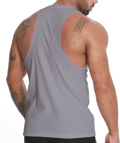 Men's Gym Workout Tank Tops Muscle Bodybuilding Fitness Sleeveless T Shirts in Saudi Arabia