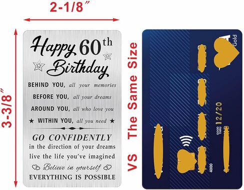 بطاقة عيد ميلاد سعيد 60 للرجال والنساء، بطاقة محفظة صغيرة منقوشة لهدايا عيد ميلاد عمرها 60 عامًا in Kuwait