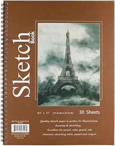 كتاب رسم حلزوني من GIFTEXPRESS للأطفال. كتاب رسم ذو جودة متوسطة وخالية من الأحماض للفصل الدراسي، رائع لأقلام الرصاص وقلم الألوان وأقلام التحديد والباستيل، وسادات رسم مقاس 8.5 بوصة × 11 بوصة - 30 ورقة in Saudi Arabia