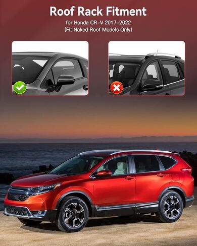 2 قطعة رفوف سقف فضية 165 رطل قضبان جانبية متوافقة مع Honda CR-V 2017-2022 حامل الأمتعة، حامل البضائع الألومنيوم على السطح رفوف الأمتعة شريط متقاطع in Saudi Arabia