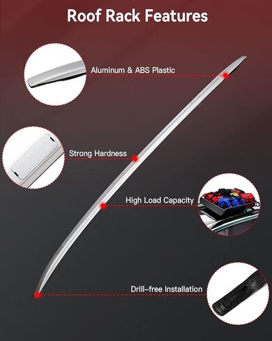 2 قطعة رفوف سقف فضية 165 رطل قضبان جانبية متوافقة مع Honda CR-V 2017-2022 حامل الأمتعة، حامل البضائع الألومنيوم على السطح رفوف الأمتعة شريط متقاطع in Saudi Arabia
