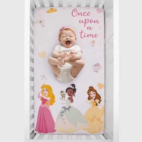 Disney Alice in Wonderland Light Blue, Pink, Yellow, and White Nursery Photo Op Fitted Crib Sheet in Saudi Arabia