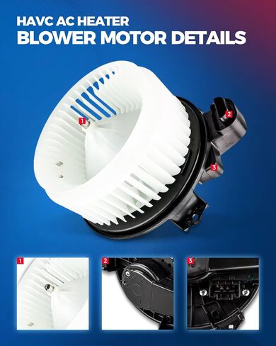 محرك منفاخ سخان HVAC من KAX متوافق مع EX35، EX37، FX35، FX45، FX50، G25، G35، G37، JX35، M35، M45، Q45، Q50، Q60، QX60، QX70، 350Z، 370Z؛ ألتيما، ماكسيما، مورانو، باثفايندر، كويست - يستبدل # 75036 in Kuwait