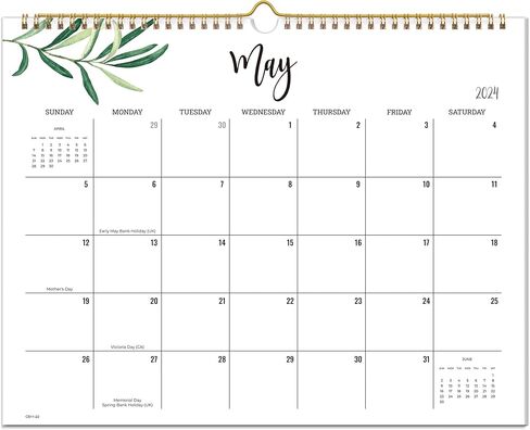 Cabbrix 2024-2025 Wall Calendar, 18 Monthly Wall Calendar Runs from Now to June 2025, Wirebound,15 x 12 Inches in Saudi Arabia