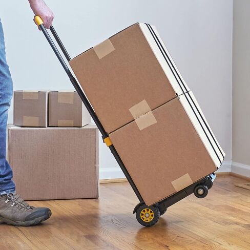 عربة أدوات شاحنة يدوية قابلة للطي مع عجلات، عربة أمتعة شديدة التحمل تحمل 110 رطل، عربة دفع دوللي - عربة قابلة للطي، محمولة، خفيفة الوزن وقابلة للطي مثالية لنقل اللوازم والتسوق والسفر in Kuwait