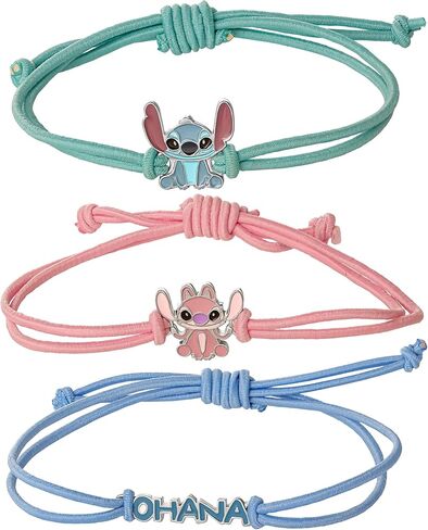 Disney Lilo & Stitch Bracelet 3-Piece Set Official License, Stitch and Angel Cord Friendship Bracelet, Lilo and Stitch Gifts in Saudi Arabia