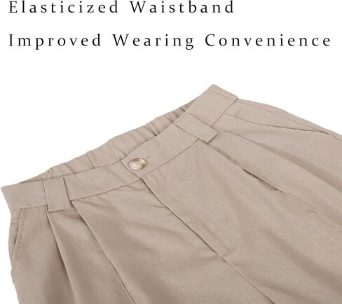 أطقم كتان للسيدات مكونة من قطعتين من سترة بياقة على شكل حرف V وبنطلون بأرجل واسعة in Kuwait