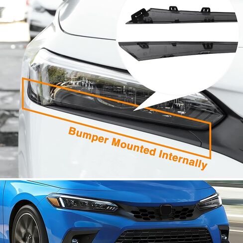 MotorFansClub الجبهة العلوي الجفن صب قطاع الكسوة صالح لهوندا سيفيك 2022 2023 رئيس مصباح الجفن السفلي غطاء الكسوة الأسود in Saudi Arabia