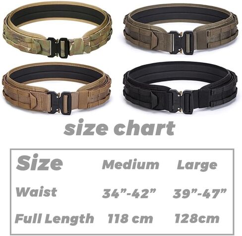 3 Layer Tactical Belt 1.75 inch - Quick Release Padded Molle System for Men 1000D Nylon Webbing Alloy Buckle Utility in Saudi Arabia