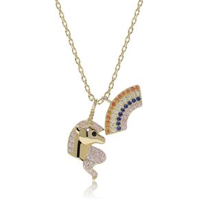 Meissa Unicorn Gifts for Girls Kids Teens Women 925 Sterling Silver Unicorn Necklaces Earrings Set Colorful CZ Unicorn Jewlery Birthday Easter Gifts in Kuwait