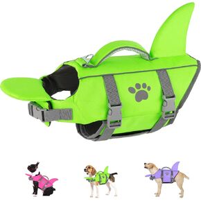 Dogcheer Dog Life Jacket Shark with Rescue Handle, Reflective Dog Life Vest for Swimming Boating, Puppy Swim Vest, Pet Floating Device DFD for Small Medium Large Dogs - Pink, XS in Saudi Arabia
