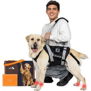 Dog Lift Harness for Large Dogs,Full Body Dog Sling Carrier with Handle,for Up Stair/Back Legs Support/Dogs Joint Injuries/Arthritis (Black, Extra-Large) in Kuwait
