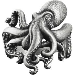 BySilverStone - Octopus Ring for Men in Silver, Ocean Lovers Unique Gift Jewelry in Kuwait