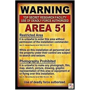 AREA 51 Sign 8"x12" Made In USA All Weather Metal. Man Cave Funny Alien UFO Roswell Bar Sign in Kuwait