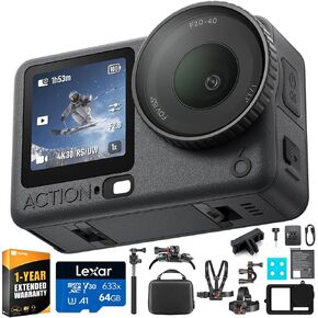 كاميرا الحركة DJI Osmo Action 3 - حزمة كومبو قياسية مع مجموعة أدوات الحركة الخارجية Deco Gear، وحقيبة مخصصة متميزة، وبطاقة ذاكرة سعة 64 جيجابايت، وحزمة حماية محسنة CPS لمدة عام واحد in Kuwait