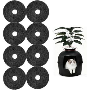 8 Pack Carbon Filters Compatible with Hidden Litter Box,Thickened Cat Litter Box Filters,Absorbs Litter Box Odors,Keeps Home Fresh,7.80"*7.80"*0.4" in Saudi Arabia